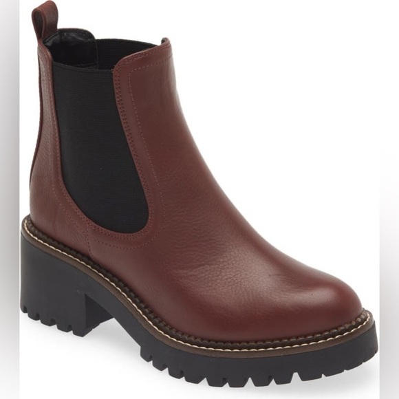 Mia Chelsea Lug Boot Burgundy NWT - Picture 1 of 6